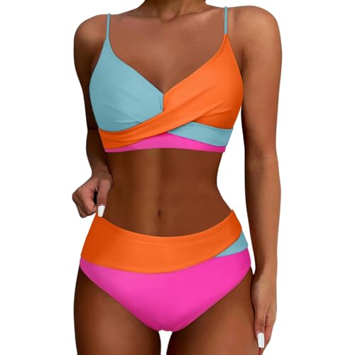 JIANROU Damen Bikini Set Triangel Badeanzug Zweiteiliger Bademode Strand Badeanzug Sport Bikini Curvy Damen Bademode In Großen Größen Bikini Oberteil Damen von JIANROU