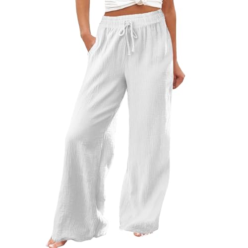 JIANROU Damen Hose Stoffhose Freizeithose Sommerhose,Bequeme Freizeithosen Für Damen,Relaxhosen Damen,Weite Damen Hose Sommer,Jogginghose Grau,Chino Hose Damen Sommer von JIANROU