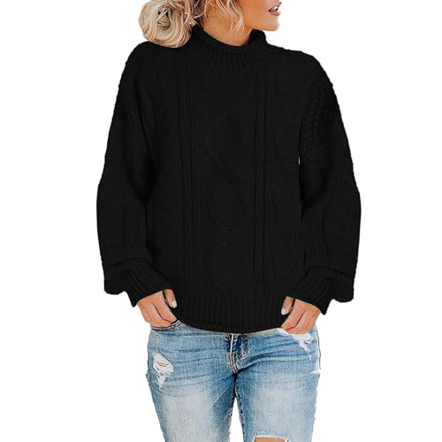 JIANROU Damen Pullover Herbst Rundhals Langarmshirt Elegant Strickpullover,Pullover Mit Weihnachtsmotiv Lange Pullover Damen Strickpullover Weihnachts Strickpullover Kurze Strickpullover Damen von JIANROU