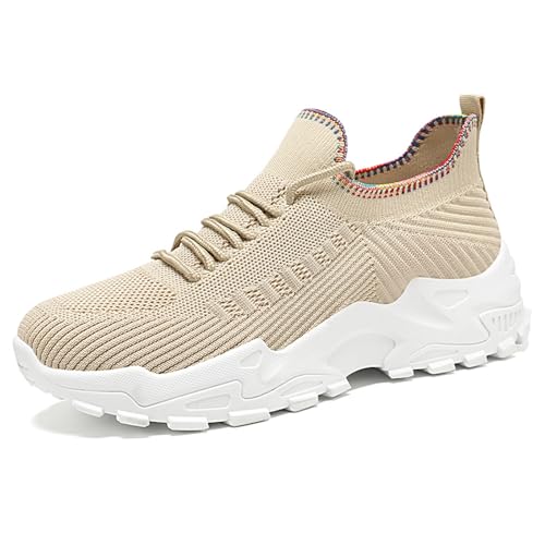 JIANROU Damen Schuhe Turnschuhe Sportschuhe Laufschuhe Walkingschuhe Sneaker Atmungsaktiv Sneakers Lässig Sneaker Weiss Plateau Elegante Freizeitschuhe von JIANROU
