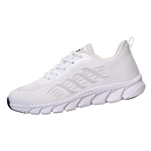 JIANROU Damen Schuhe Turnschuhe Sportschuhe Laufschuhe Walkingschuhe Sneaker Atmungsaktiv Sneakers Langlebige Sneakers Plateau Weiß Bequem Freizeitschuhe von JIANROU