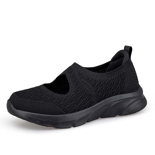 JIANROU Damen Slip Sneaker Turnschuhe Walkingschuhe Leicht Sneakers Lässig Damenschuhe Silber Sport Freizeitschuhe von JIANROU