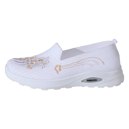 JIANROU Damen Slip Sneaker Turnschuhe Walkingschuhe Leicht Sneakers Langlebige Stiefel Schwarz Damen Elegante Freizeitschuhe von JIANROU