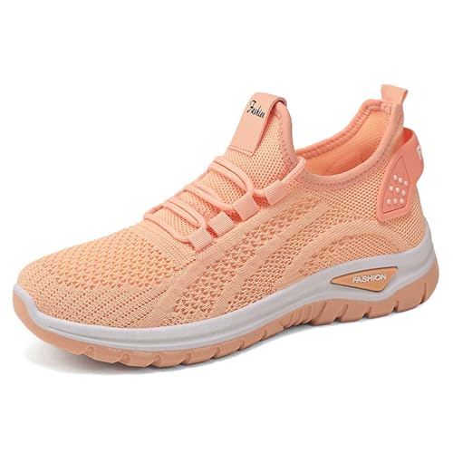 JIANROU Damen Sneaker Sportschuhe Turnschuhe Freizeit Schuhe Walkingschuhe Atmungsaktiv Sneakers Lässig Plateau Sneakers Weiß Elegante Freizeitschuhe von JIANROU
