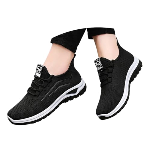JIANROU Damen Sneaker Walkingschuhe Laufschuhe Sportschuhe Atmungsaktiv Sneakers Langlebige Schwarz Schuhe Elegante Freizeitschuhe von JIANROU