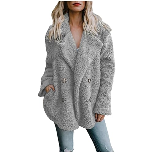 JIANROU Damen Winter Jacke Oversized Sherpa Coat Jacket, Mantel,Kurz Steppmantel Damen Wollmantel Winter Sommersteppjacken Damen Karierter Mantel Winter Mantel Damen Mantel Herbst von JIANROU