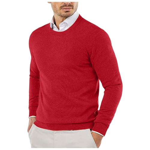JIANROU Herren Pullover Rundhals Slim Fit Pullover Freizeit Sweater,Weihnachtspulli Sweatshirt Mit Kragen Winterpullover Jacquard Pullover Fleece Pulli Modische Pullover von JIANROU