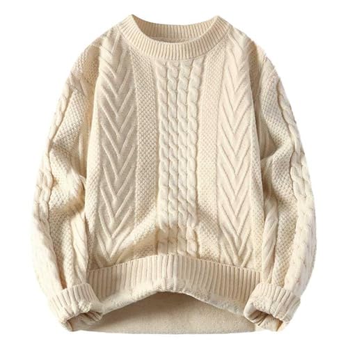 JIANROU Herren Pullover Stehkragen Pullover Langarm Warmer Sweater,Pullover Gestreift Strickpullover Mit Herzen Weihnachts Strickpullover Herren Hemd Gestrickte Pullover Hemd Pulli von JIANROU