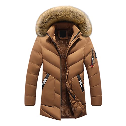 JIANROU Herren Warme Winterjacke Parka Wintermantel Outdoor Jacke Langarm Strickfleecejacke Etuikleid Mit Mantel Winter Motorradjacke Armee Parka Übergangsjacke Daunen Herren von JIANROU