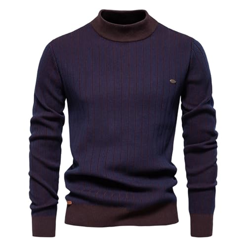 JIANROU Strickpullover Für Herren Pullover Für Büro Und Freizeit,Pullover Für Männer Vintage Pulli Strick Rollkragenpullover Herren Leichte Pullover Outdoor Pullover Christmas Pulli von JIANROU