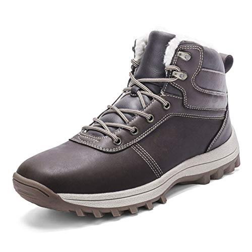 JIANYE Herren Winterschuhe Gefüttert Wasserdicht Winter Wanderschuhe Damen Warm Trekking Schneestiefel Dunkelbraun 43 von JIANYE