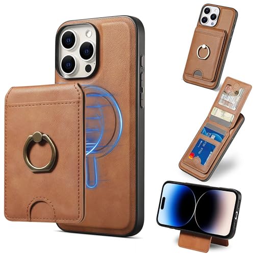 JIAONASHIJIA passend für MagSafe iPhone 16 Pro Hülle-Leder Magnet Wallet-RFID-blockierend-2 in 1 Abnehmbarer Kartenhalter-Stoßfestes Cover-Ständer-ID-Fenster.Braun JIAONASHIJIA passend für MagSafe iPhone 16 Pro Hülle-Leder Magnet Wallet-RFID-blockierend-2 in 1 Abnehmbarer Kartenhalter-Stoßfestes Cover-Ständer-ID-Fenster.Braun von JIAONASHIJIA