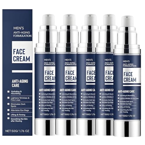 6-in-1-Feuchtigkeitscreme für das Gesicht von Männern, Anti-Aging-Gesichtscreme für Männer, Lifting- und Straffungscreme, reduziert Falten und feine Linien, entfernt dunkle Flecken (5PCS) von JIAOY