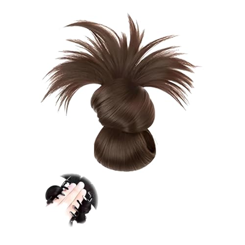Clip-On-Perücke mit gefiedertem Dutt, Messy Bun Clip-in-Haarteil, Messy Buns Haarteil, weiche Haarknoten für Frauen für den täglichen Gebrauch, erhöhen Sie ganz einfach (Light Brown) von JIAOY