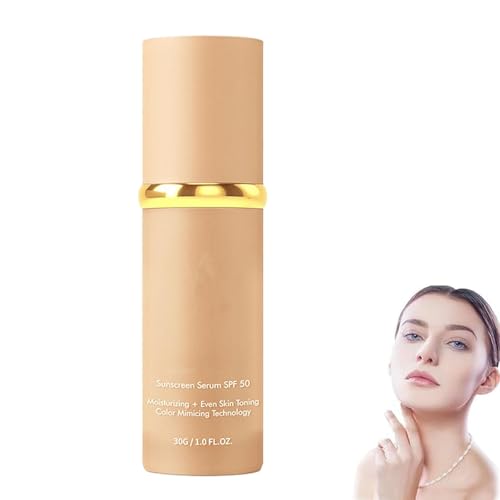 Liquid Foundation 4 in 1, feuchtigkeitsspendender Concealer mit mittlerer Deckkraft, Feuchtigkeitsspendende Concealer-Foundation mit LSF 50+, farbkorrigierender Primer für Frauen (1PCS) von JIAOY