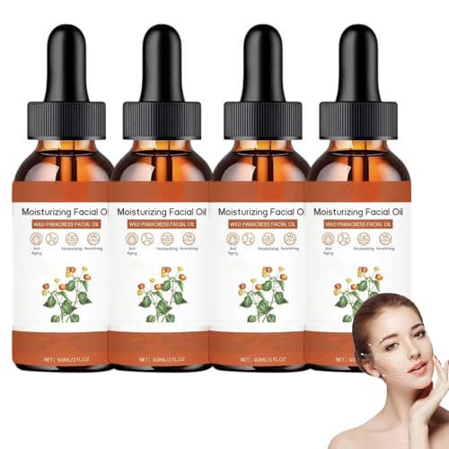 Parakresse-Gesichtsöl, Bio-Anti-Aging-Gesichtsöl, Feuchtigkeitsserum zur Faltenreduzierung, feuchtigkeitsspendendes, aufhellendes Naturöl, reduziert und glättet feine Linien, aufhellend (4PCS) von JIAOY
