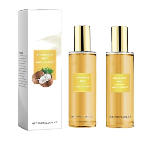Vanille Coconut Bodyspray, Vanille Parfüm,Kokos Parfum, Bodyspray Parfum Damen, Eau de Parfum Für damen, Lang anhaltende Frische, Duftnebel Kokosnuss,Body spray Damen,Eau de Parfum (2PCS) von JIAOY
