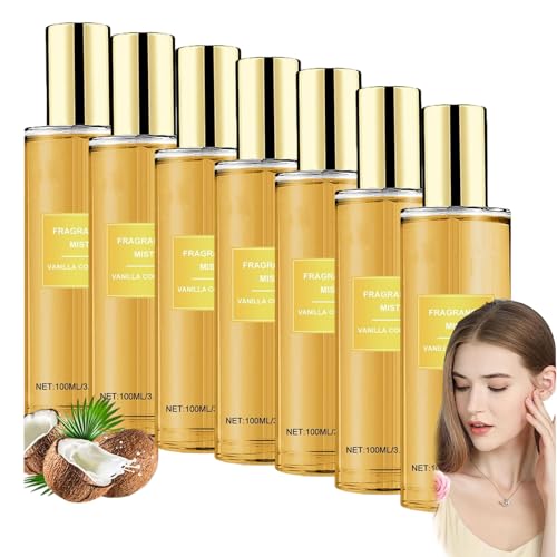 Vanille Coconut Bodyspray, Vanille Parfüm,Kokos Parfum, Bodyspray Parfum Damen, Eau de Parfum Für damen, Lang anhaltende Frische, Duftnebel Kokosnuss,Body spray Damen,Eau de Parfum (7PCS) von JIAOY