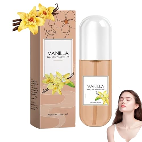 Vanille-Parfüm, Vanille-Haar- und Körperduftspray, lang anhaltender Duft, Körperspray für Damen, konzentriertes Vanille-Körperspray mit ätherischem Öl, tragbare Mehrzweck-Duftsprays (1PCS) von JIAOY