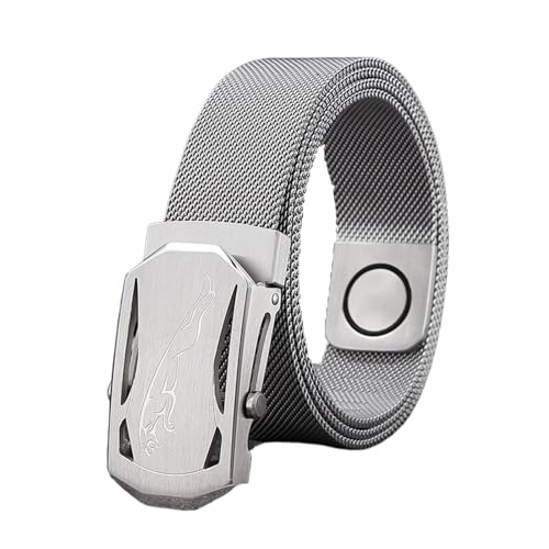 JIARY Herren-Gürtel Edelstahl Flechtgürtel, Gürtel Herren Metallgürtel Magnetische, Nicht-Leder-Gürtel mit Gravurmuster Automatischer Schnalle aus Edelstahl,Style b,120CM/47.3'' von JIARY