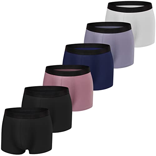 JIATAOBAO Boxershorts Herren 6er Pack Unterhosen Männer Baumwolle Atmungsaktiv Weiche Herrenunterwäsche Ohne Kratzenden Zettel, Sportunterhosen Retroshorts Gr. S-XXL(L) von JIATAOBAO