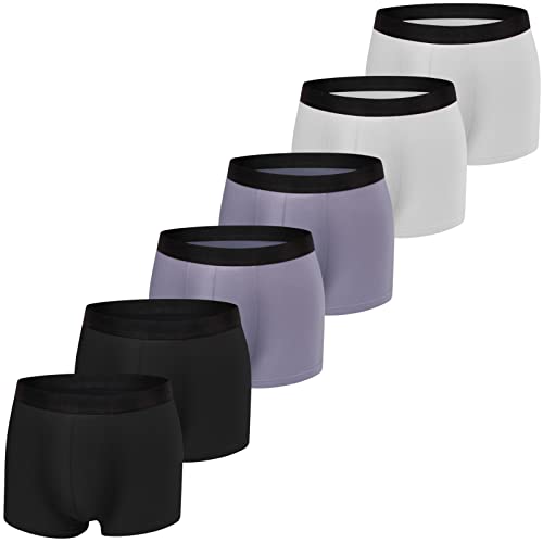 JIATAOBAO Boxershorts Herren 6er Pack Unterhosen Männer Baumwolle Atmungsaktiv Weiche Herrenunterwäsche Ohne Kratzenden Zettel, Sportunterhosen Retroshorts Gr. S-XXL(M) von JIATAOBAO