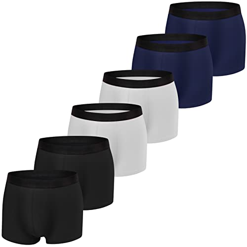 JIATAOBAO Boxershorts Herren 6er Pack Unterhosen Männer Baumwolle Atmungsaktiv Weiche Herrenunterwäsche Ohne Kratzenden Zettel, Sportunterhosen Retroshorts Gr. S-XXL(M) von JIATAOBAO