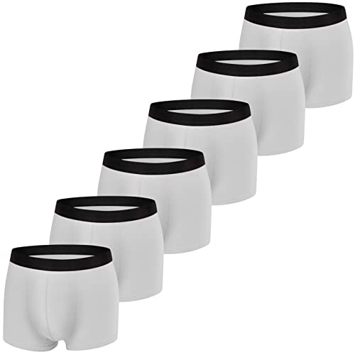 JIATAOBAO Boxershorts Herren 6er Pack Unterhosen Männer Baumwolle Atmungsaktiv Weiche Herrenunterwäsche Ohne Kratzenden Zettel, Sportunterhosen Retroshorts Gr. S-XXL(M) von JIATAOBAO