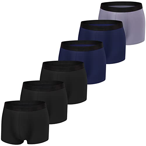 JIATAOBAO Boxershorts Herren 6er Pack Unterhosen Männer Baumwolle Atmungsaktiv Weiche Herrenunterwäsche Ohne Kratzenden Zettel, Sportunterhosen Retroshorts Gr. S-XXL(S) von JIATAOBAO