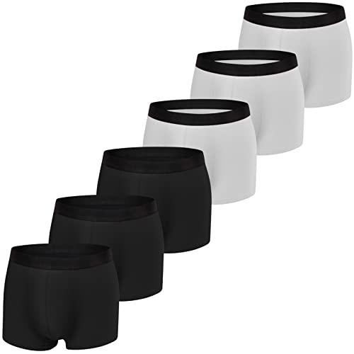 JIATAOBAO Boxershorts Herren 6er Pack Unterhosen Männer Baumwolle Atmungsaktiv Weiche Herrenunterwäsche Ohne Kratzenden Zettel, Sportunterhosen Retroshorts Gr. S-XXL(XL) von JIATAOBAO