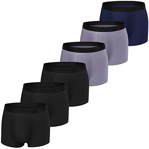 JIATAOBAO Boxershorts Herren 6er Pack Unterhosen Männer Baumwolle Atmungsaktiv Weiche Herrenunterwäsche Ohne Kratzenden Zettel, Sportunterhosen Retroshorts Gr. S-XXL(XXL) von JIATAOBAO