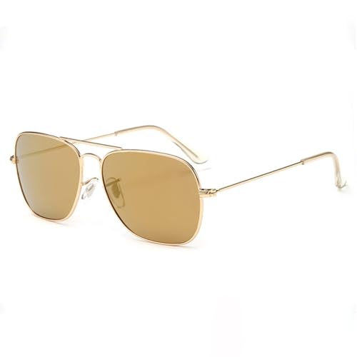 JIAXINGHAN Frauen Polarisierte Sonnenbrille Männer Trend Bunte Sonnenbrille UV400 Metall Quadratische Brillen Rahmen Camping Party Strand Schatten Brillen, Gold Gold, 01 JIAXINGHAN Frauen Polarisierte Sonnenbrille Männer Trend Bunte Sonnenbrille UV400 Metall Quadratische Brillen Rahmen Camping Party Strand Schatten Brillen, Gold Gold, 01 von JIAXINGHAN