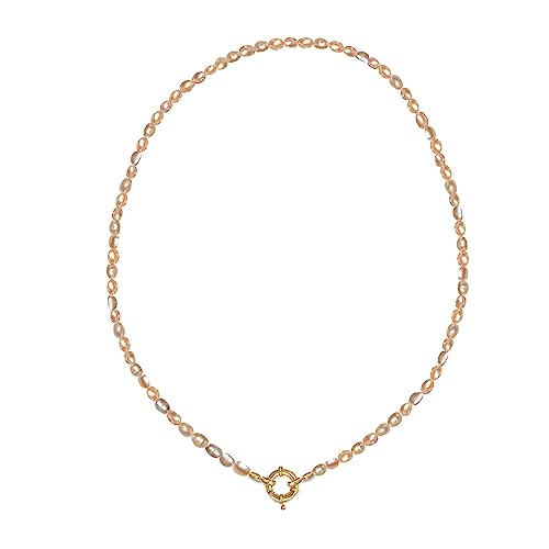 JIBSA Zierliche Süßwasserperlen-Choker-Halskette mit goldfarbenem Seemannsverschluss – 38,1 cm langer Strang & doppelreihiges Armband – Doppelzweck-Schmuck für Frauen und Mädchen, Perle, Perle JIBSA Zierliche Süßwasserperlen-Choker-Halskette mit goldfarbenem Seemannsverschluss – 38,1 cm langer Strang & doppelreihiges Armband – Doppelzweck-Schmuck für Frauen und Mädchen, Perle, Perle von JIBSA