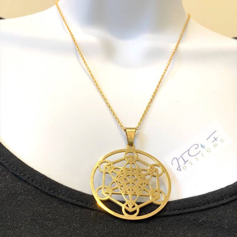 Vergoldete Merkaba Halskette Edelstahl Anhänger Heilige Geometrie Vergoldete Merkaba Halskette Edelstahl Anhänger Heilige Geometrie von JICFDesigns