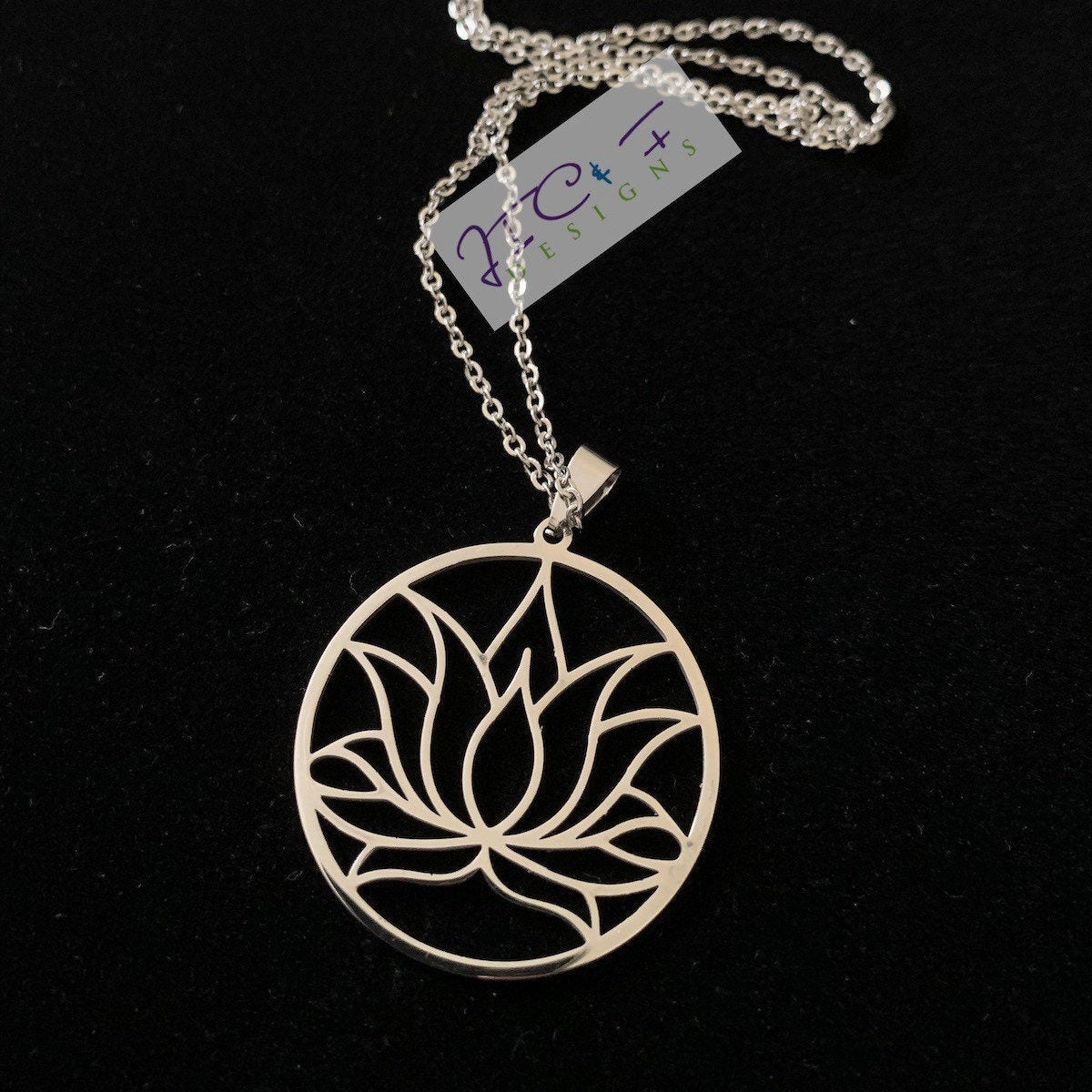 Edelstahl Lotus Blume Halskette Heilige Geometrie Anhänger Edelstahl Lotus Blume Halskette Heilige Geometrie Anhänger von JICFDesigns