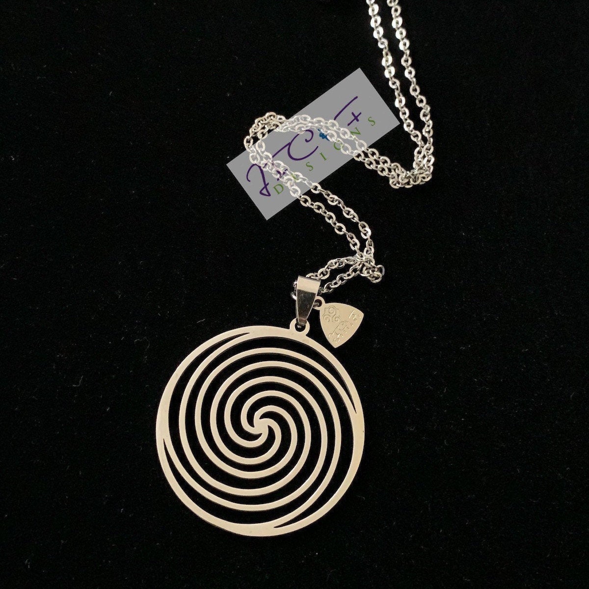 Edelstahl Torus Halskette Heilige Geometrie Spirale Anhänger Edelstahl Torus Halskette Heilige Geometrie Spirale Anhänger von JICFDesigns