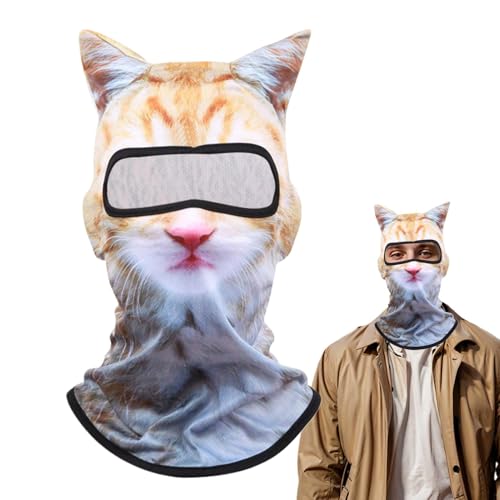 JIEBWCHA Katzen Ski Maske - Balacl-ava Sturmhaube - 3D Tier Aktive Kopfhaube, Dehnbare Volle Gesichts -Katzen -Gesichtsmaske Mit 3D -niedlichen Tiermustern, Atmungsaktiv Und Komfortable JIEBWCHA Katzen Ski Maske - Balacl-ava Sturmhaube - 3D Tier Aktive Kopfhaube, Dehnbare Volle Gesichts -Katzen -Gesichtsmaske Mit 3D -niedlichen Tiermustern, Atmungsaktiv Und Komfortable von JIEBWCHA