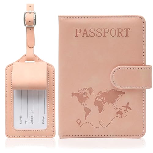 JIEBYTUY Reisepasshülle und Kofferanhänger, Reisebrieftasche mit Gepäckanhängerhalter für Damen und Herren, ideal für Flugreisen, Organisiert Pässe, Ausweise, Bordkarten und Kreditkarten JIEBYTUY Reisepasshülle und Kofferanhänger, Reisebrieftasche mit Gepäckanhängerhalter für Damen und Herren, ideal für Flugreisen, Organisiert Pässe, Ausweise, Bordkarten und Kreditkarten von JIEBYTUY