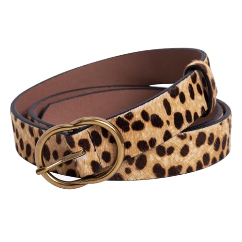JIEDE Damen-Gürtel mit Leopardenmuster, Leder-Taillengürtel für Jeans/Kleid, Leopardenmuster, Breite: 28 mm, 33-37W M von JIEDE