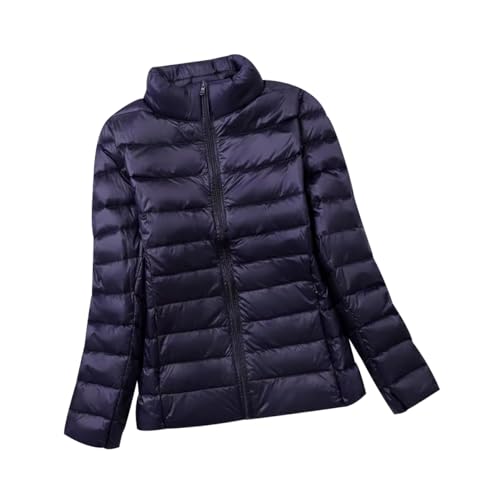 Leichte Steppjacke Damen Federleichte Daunenjacke Damen Leichter Steppmantel Damen Puffer Jacke Mantel Daunenmantel Damen Leicht Down Jacket Women Daunenjacken Daunen Steppjacke Damen Marine 5XL von JIEDOUKEJI