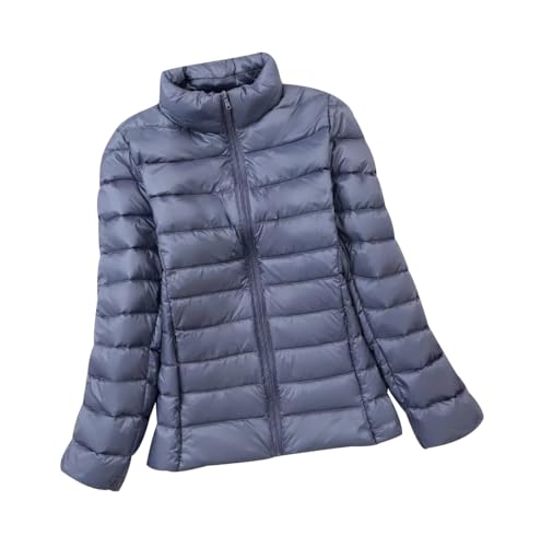 Leichte Steppjacke Damen Federleichte Daunenjacke Damen Leichter Steppmantel Damen Puffer Jacke Mantel Daunenmantel Damen Leicht Down Jacket Women Daunenjacken Daunen Steppjacke Damen Winter Blau XXL von JIEDOUKEJI
