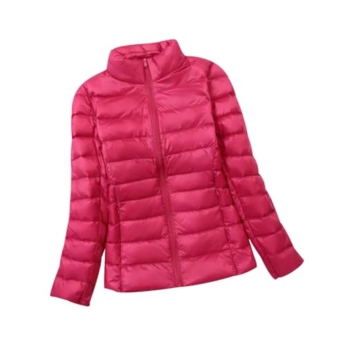 Leichte Steppjacke Damen Federleichte Daunenjacke Damen Leichter Steppmantel Damen Puffer Jacke Mantel Daunenmantel Damen Leicht Down Jacket Women Daunenjacken Daunen Steppjacke Damen Winter Rosa M von JIEDOUKEJI