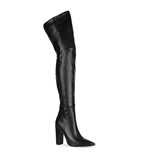 Damenmode Reißverschluss Super High Heel Blockabsatz Vierkant Zehen Leichtes Gehen Bequeme Over-Knie Handgefertigte Stiefel für Damen Zc2421 von JIEEME