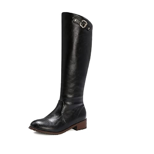 JIEEME kniehohe damenstiefel blockabsatz mit runder spitze reißverschluss mittlerer absatz handgefertigte langschaftsstiefel für damen große größe 35-46 zc61-431 von JIEEME