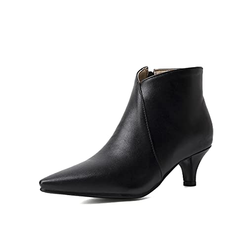 JIEEME Synthetik sexy Pointed Toe Stiletto Zipper mid Heel with 5 cm Ankle Casual Boots for Women Big Size 35-46 t10-22 von JIEEME