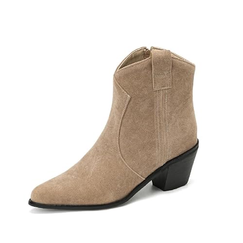 JIEEME nubuck Mode blockabastz Reißverschluss mid Heel spitze Zehe handgemachte halbschaft Stiefel für Frauen große Größe t13-2s JIEEME nubuck Mode blockabastz Reißverschluss mid Heel spitze Zehe handgemachte halbschaft Stiefel für Frauen große Größe t13-2s von JIEEME
