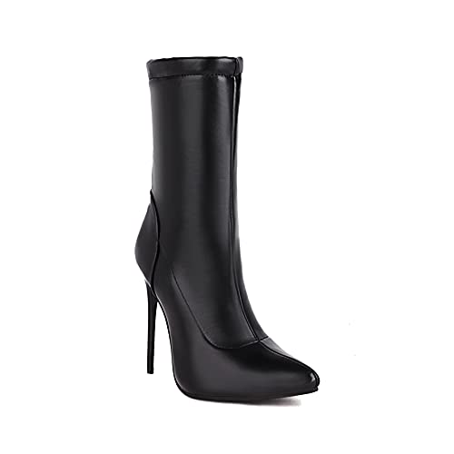 Synthetik Fashion Pointed Toe Stiletto Slip-on high Heel with 12 cm Ankle Evening Party Boots for Women Big Size 35-46 t88292 Synthetik Fashion Pointed Toe Stiletto Slip-on high Heel with 12 cm Ankle Evening Party Boots for Women Big Size 35-46 t88292 von JIEEME