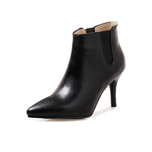 Synthetik Fashion Pointed Toe Stiletto Slip-on high Heel with 7 cm Ankle Boots for Women Big Size 35-46 t08-142 von JIEEME
