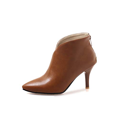 Synthetik Fashion Pointed Toe Stiletto Zipper high Heel with 7 cm Ankle Casual Boots for Women Big Size t08-92 von JIEEME