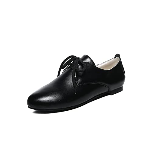 Synthetische Mode Runde Zehe Lace-up handgefertigte Flache Schuhe für Frauen Plus Größe t20082 von JIEEME